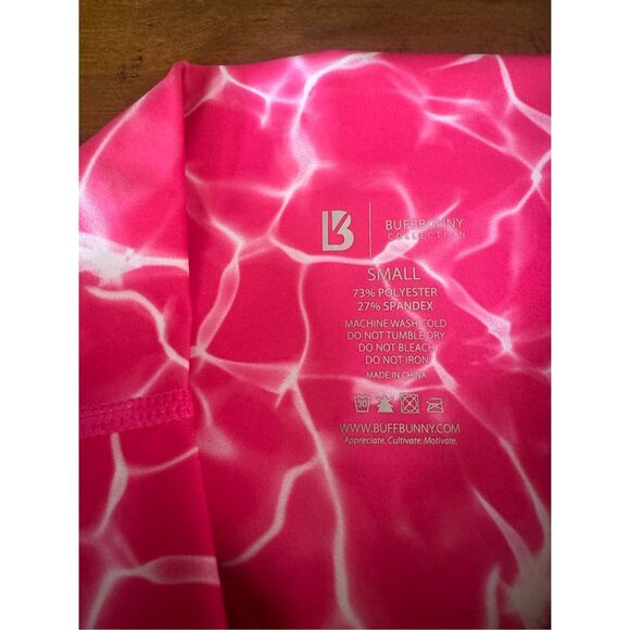 NWT! Buffbunny small pink marble leggings no front seam - Picture 4 of 4